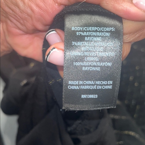 Idyllwind size Large Black Striped w/ Gold Women's Top - Picture 8 of 10